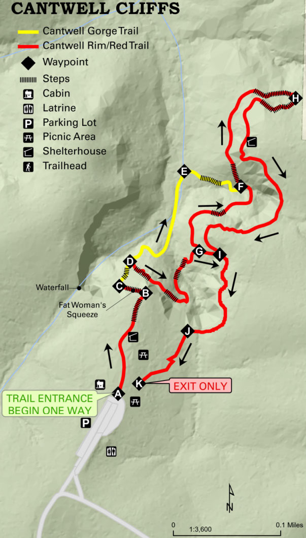 Cantwell Cliffs Trail Map